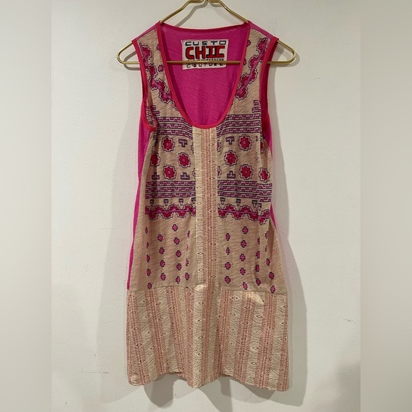 Custo Barcelona Dresses & Skirts - Custo Barcelona Pink and Beige Patterned Dress S TUNIC
dress made exclusivel